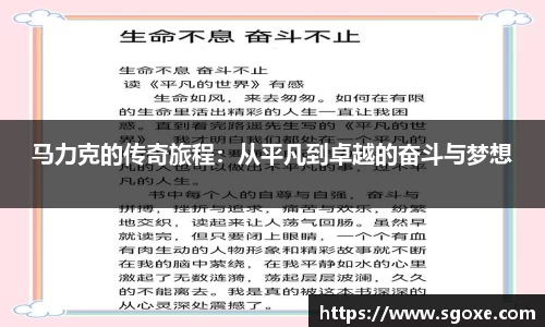 马力克的传奇旅程：从平凡到卓越的奋斗与梦想