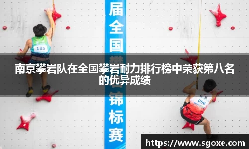 南京攀岩队在全国攀岩耐力排行榜中荣获第八名的优异成绩